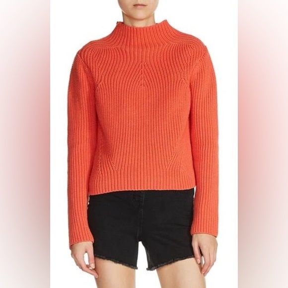 Maje Sweaters - Maje Metal Mock Neck Chunky Crop Sweater, size Medium